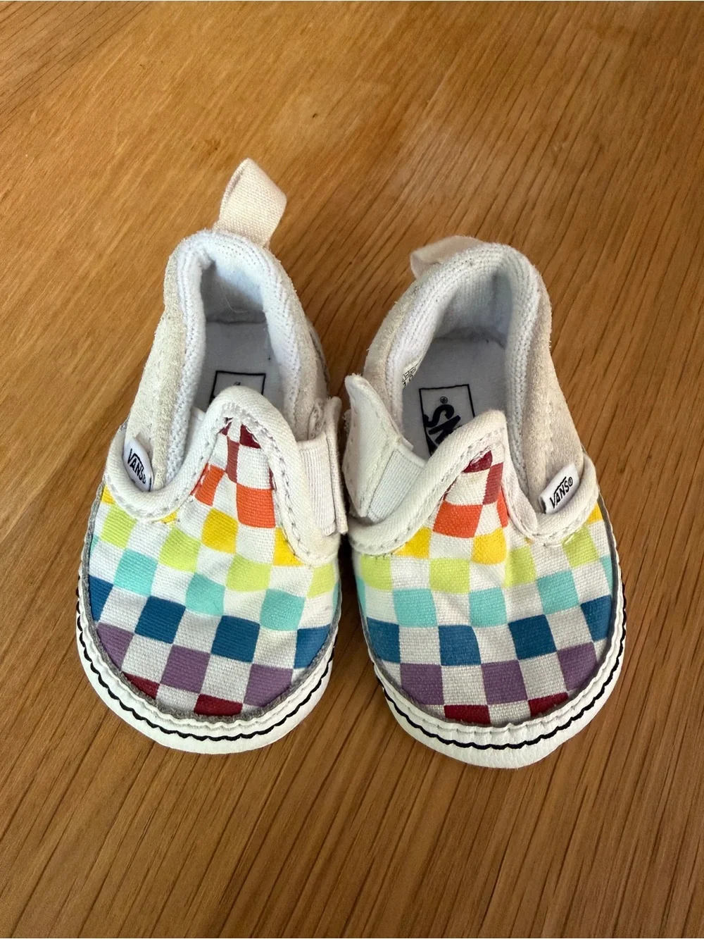 Vans Kids Slip-On Sneakers with Rainbow Checkerboard